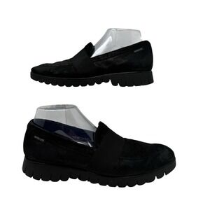 Mephisto Loafers Men's 10.5 Air Jet Black Suede‎ Slip On Casual Walking Shoes